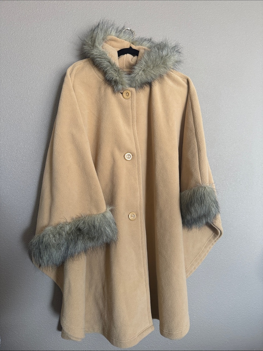 Vintage Blair Fleece Hooded Cape Coat